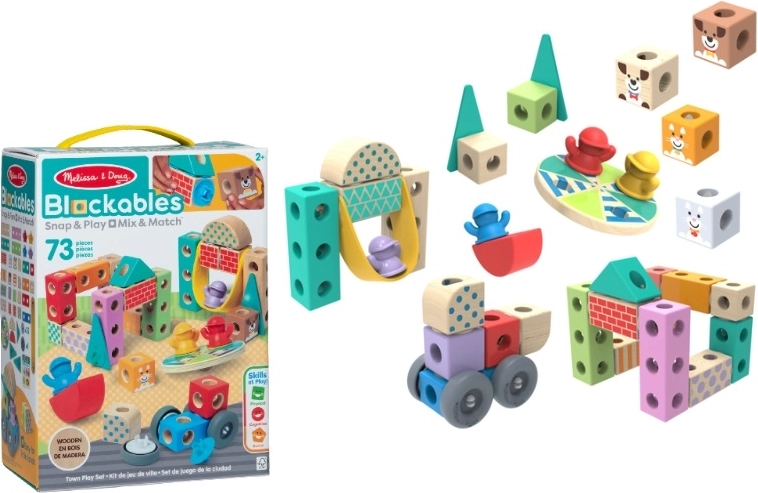 Melissa & Doug Blockables linnas – puidust ehitusklotside komplekt