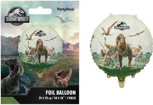 Jurassic Worldi fooliumõhupall (kompvekitablett) 35 × 35 cm – 1 tk