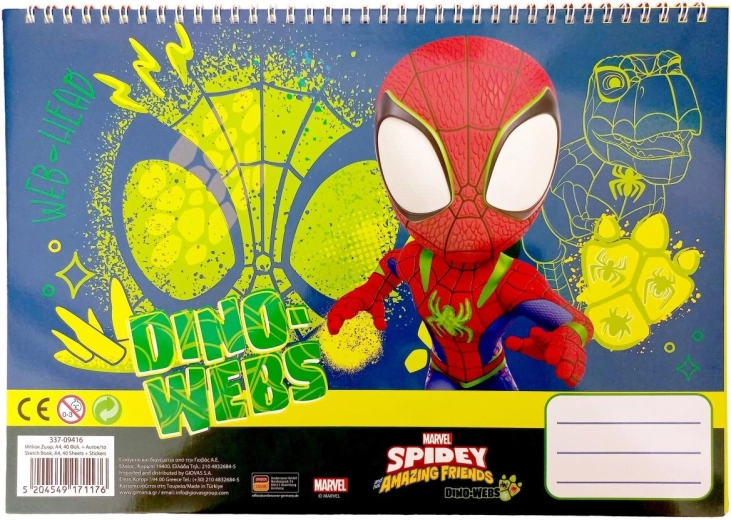 Spiraalplokk kleepsudega Spidey A4 – 1 tk