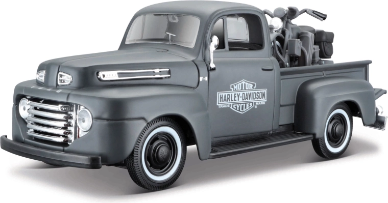 Maisto Harley-Davidson Custom 1948 Ford F-1 Pickup with WLA Flathead Motorcycle 1:24
