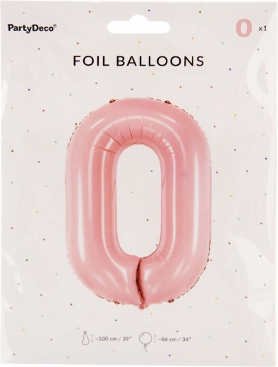 Fooliumõhupall number 0 roosa 86 cm