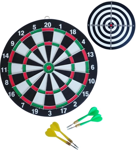 ACRA paper hanging dartboard 28.5 cm with metal frame + 4 darts