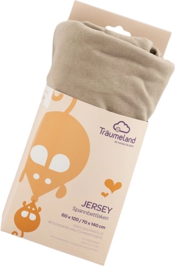 Träumeland jersey fitted sheet UNI taupe