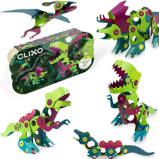 Clixo magnetiline ehituskomplekt DINO, 36 osa