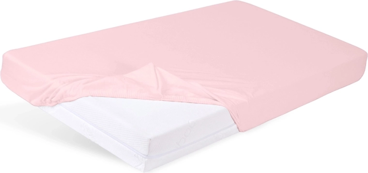 BabyMatex pinguldatud jersey kummiga voodilina beebivoodile 60 × 120 cm vanaroosa