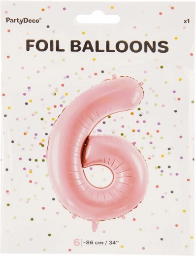 Roosa fooliumõhupall number 6, 86 cm