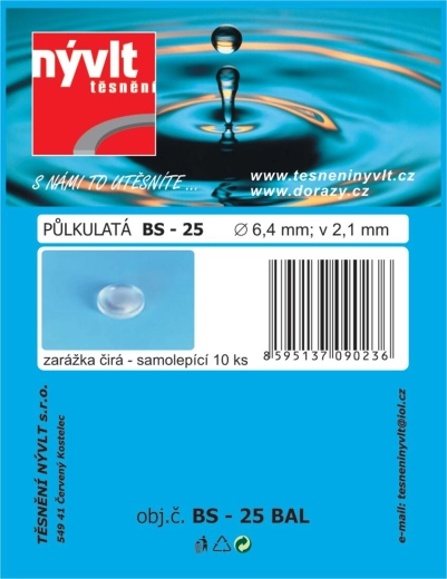 Self-adhesive clear hemispherical bumpers 6.4 × 2.1 mm, set of 10
