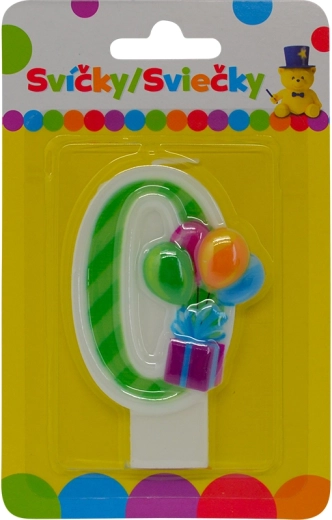 Birthday Candle with Balloons Number 0