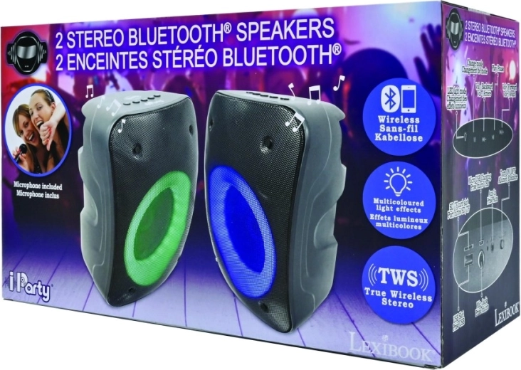 Lexibook iParty kaasaskantavate Bluetooth-kõlarite komplekt mikrofoniga