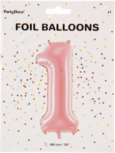 Roosa fooliumõhupall number 1 86 cm