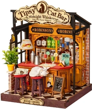 RoboTime Rolife DIY maja miniatuur Tipsy Cat Bar