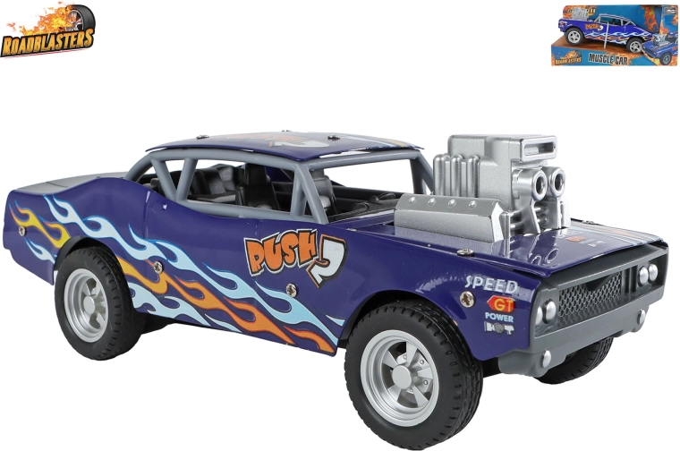 Roadblasters blue metal muscle car toy with pull-back drive 20 cm