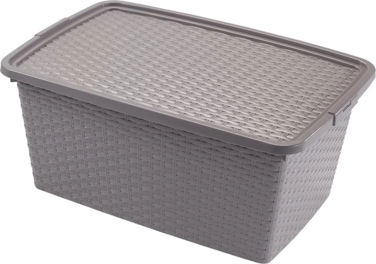 Heidrun plastist hoiukast kaanega, rotangidisain 20 l