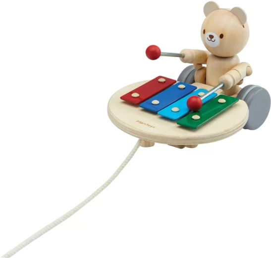 PlanToys xülofoniga järelveetav karu