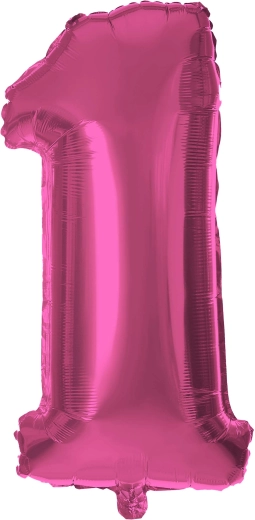 Foil balloon number 1, 30 cm, pink TORO