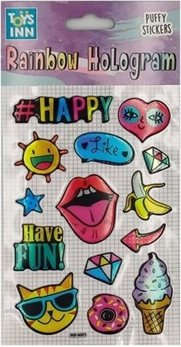 Stnux holographic stickers Rainbow Happy