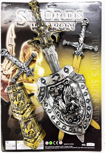 Children's set of three swords with shield SPARKYS