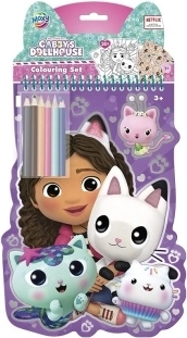 Gabby’s Dollhouse Coloring Book with Colored Pencils (6 pcs) and Stickers