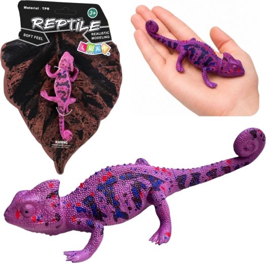 TPR-ist kummikameeleoni figuur, lilla 14 cm