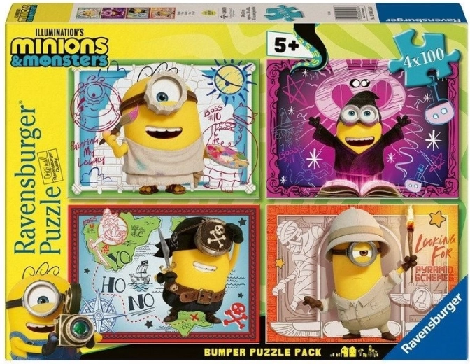 Ravensburger puzzle Minions and Monsters 4x100 pieces