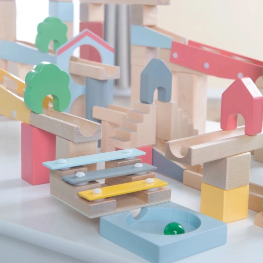 ROBA Wooden Marble Run, 80 Pieces