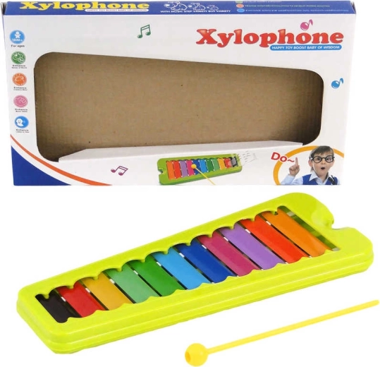 Children’s colorful xylophone with 11 keys and a mallet