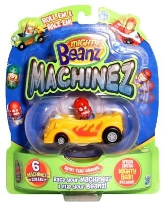 Mighty Beanz Machinez racing car with collectible bean