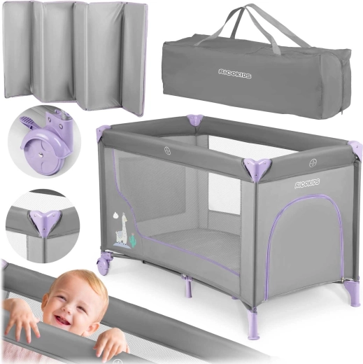 Turistivoodi RK-240 koos madratsi ja kotiga 125 × 65 × 78 cm hall-lavendel