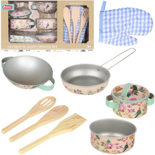 Vintage Floral metallist köögikomplekt lastele