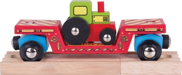 Bigjigs Rail vagun traktori ja kahe rööpaga