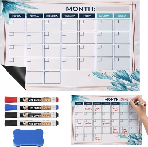 Magnetiline külmikule kinnitatav RUHHY planeerija 30 × 40 cm, kuivtühjendatav kalender