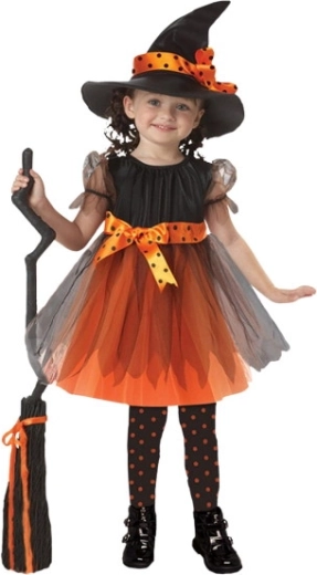 Children's witch costume with hat L