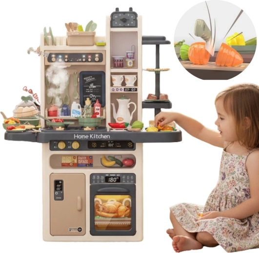 Woopie Interactive Kids’ Kitchen with Steam and Water-Circulation Tap (88 Pieces)
