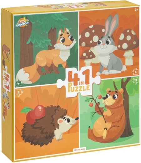 Metsaloomade pusle 4in1 TOY UNIVERSE