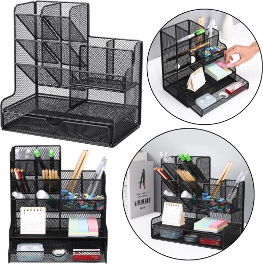 Metallist lauakorraldaja kontoritarvetele – must
