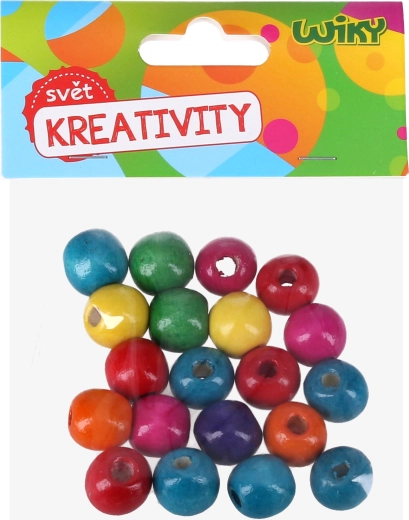 Värvilised puidust helmed 20 tk