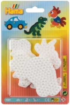 Triikimispärlite alusplaatid komplekt motiividega Auto, Papagoi ja Dinosaurus