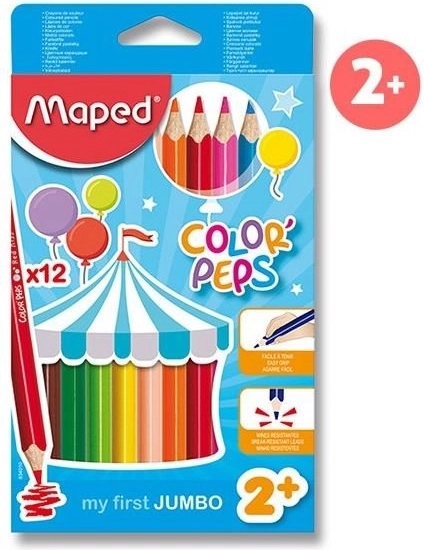 Maped kolmnurksed jumbo-värvipliiatsid Color'Peps, 12 tk