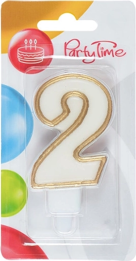 Sünnipäevaküünal number 2 kuldses toonis