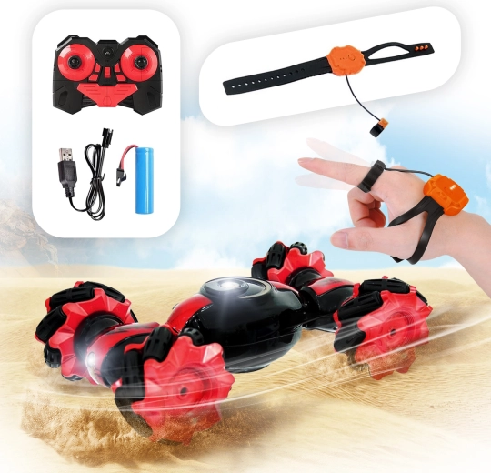 Off-Road RC Stunt Car 1:16 with LED Lights and Rechargeable Battery