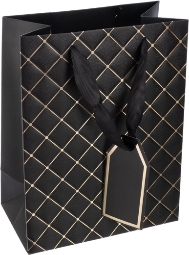 Gift paper bag quilt black 18 × 10 × 23 cm