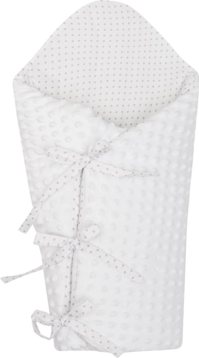 Luksuslik minky-paeltega mähkimistekk NEW BABY valge 75 × 75 cm