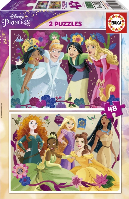 Puzzle Disney printsessid 2x48 tükki