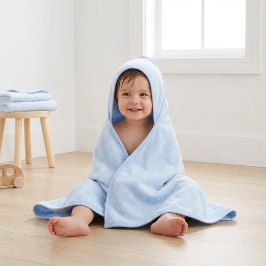 Laste froteerätik kapuutsiga NEW BABY 100 × 100 cm sinine