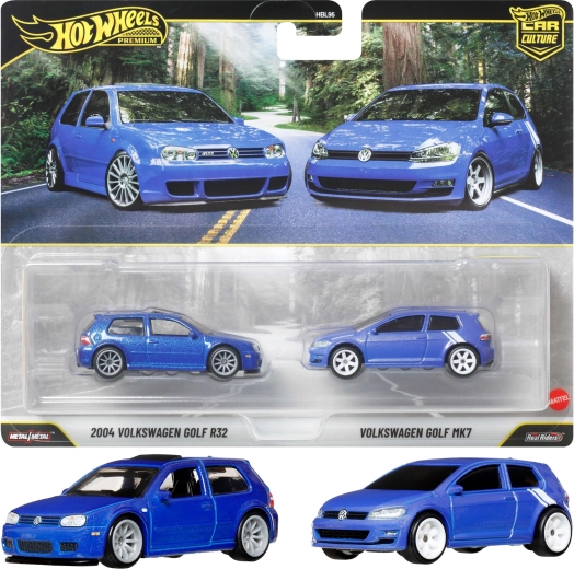Hot Wheels Premium 2 auto komplekt Volkswagen Golf R32 (2004) ja Golf MK7