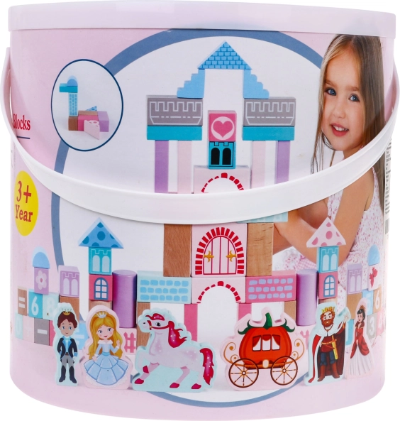 Puidust ehituskomplekt tüdrukutele Printsess lossis kujundisorteerijaga