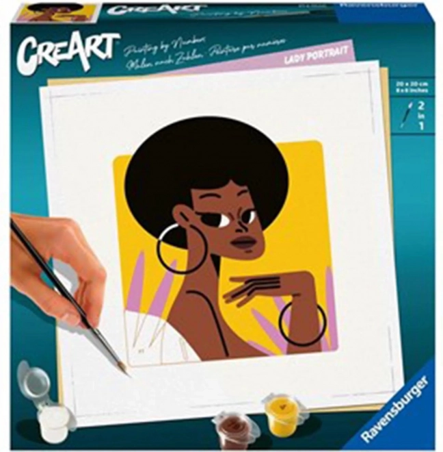 CreArt portree – numbrite järgi maalimine 20 × 20 cm