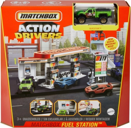Matchbox Action Driversi tankla koos Questor-autoga