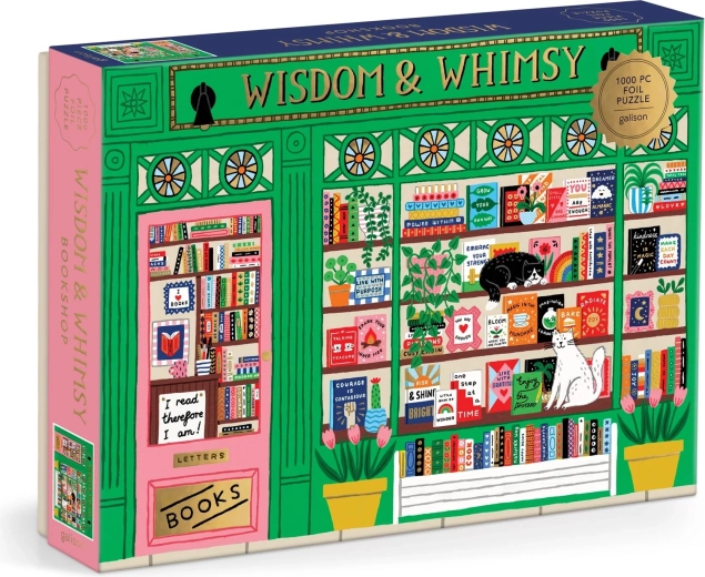 Metallikpuzzle Raamatupood Wisdom & Whimsy 1000 tükki GALISON