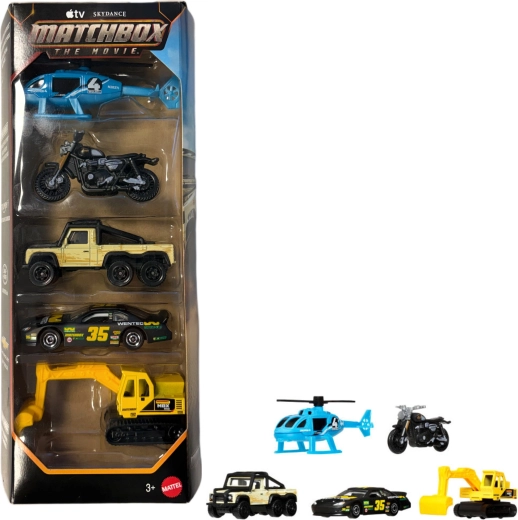 Mattel Matchbox The Movie komplekt 5 filmist inspireeritud sõidukiga